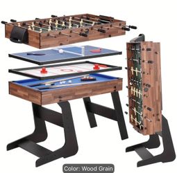 54" 4-in-1 Multi Game Table Foldable Combo Set foosball ping pong pool hockey
