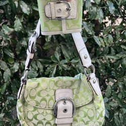 Coach Soho & Matching Wallet Lime Green 