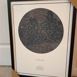 Frame-Personalized Constellation Star Map,First Date Print,19"LX15"WX1"T
