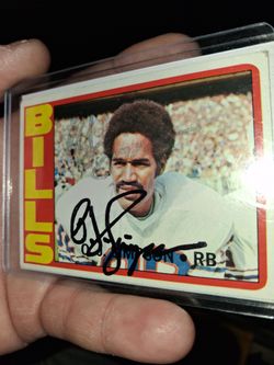 VINTAGE SIGNED O. J. SIMSON BASEBALL CARD WITH COA