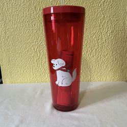 Starbucks Red Plastic Cold Cup Tumbler Venti 24oz
