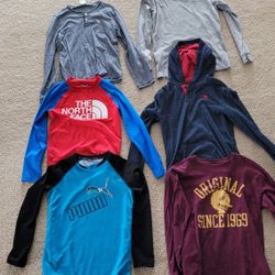 6ea Boys Size Medium Hoodie And Long Sleeve T-shirts 
