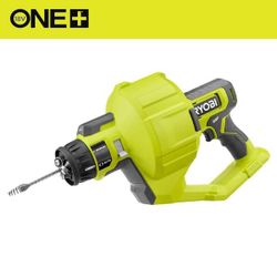New Ryobi ONE+ 18V Cordless Drain Auger with 25 ft Cable, LED Light, Auto Feed/Retract, Cable Lock, Enclosed Drum (Tool Only)