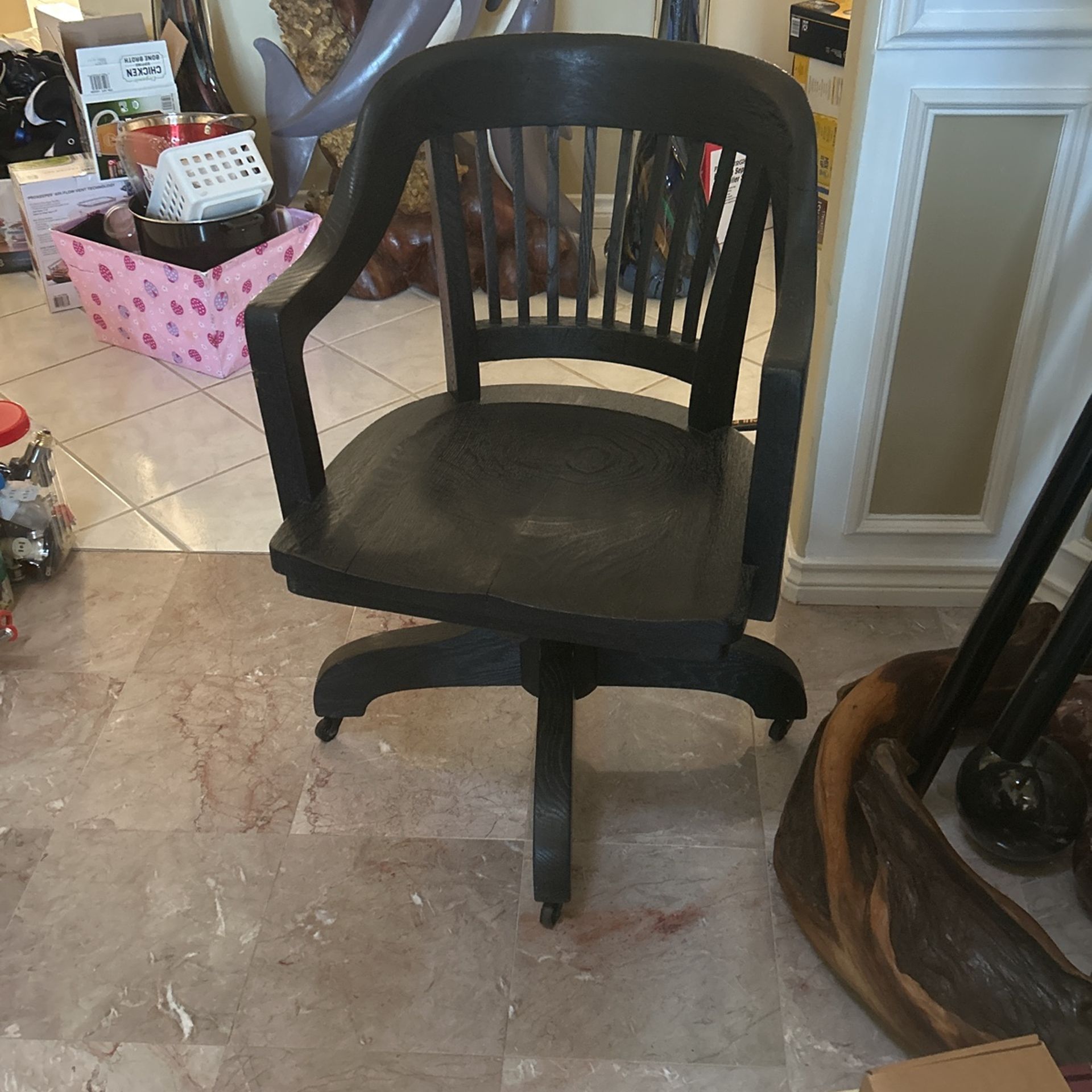 Vintage Solid Oak Office Chair