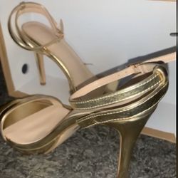 Elisabet Tang Womens Stilettos Heeled Sandals  Shoes (8, Gold)