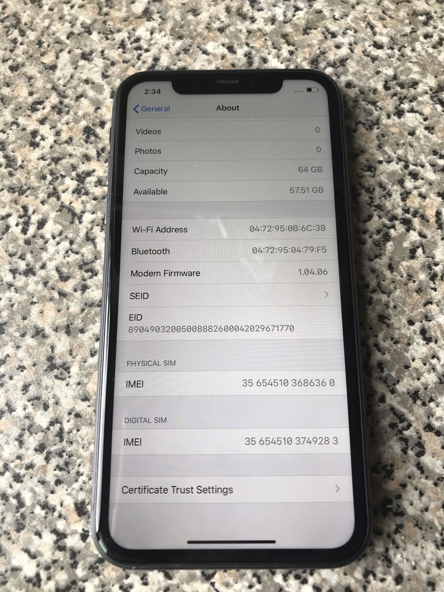 Unlocked iPhone 11 - 64gb - work with any carrier - little chip on the back.