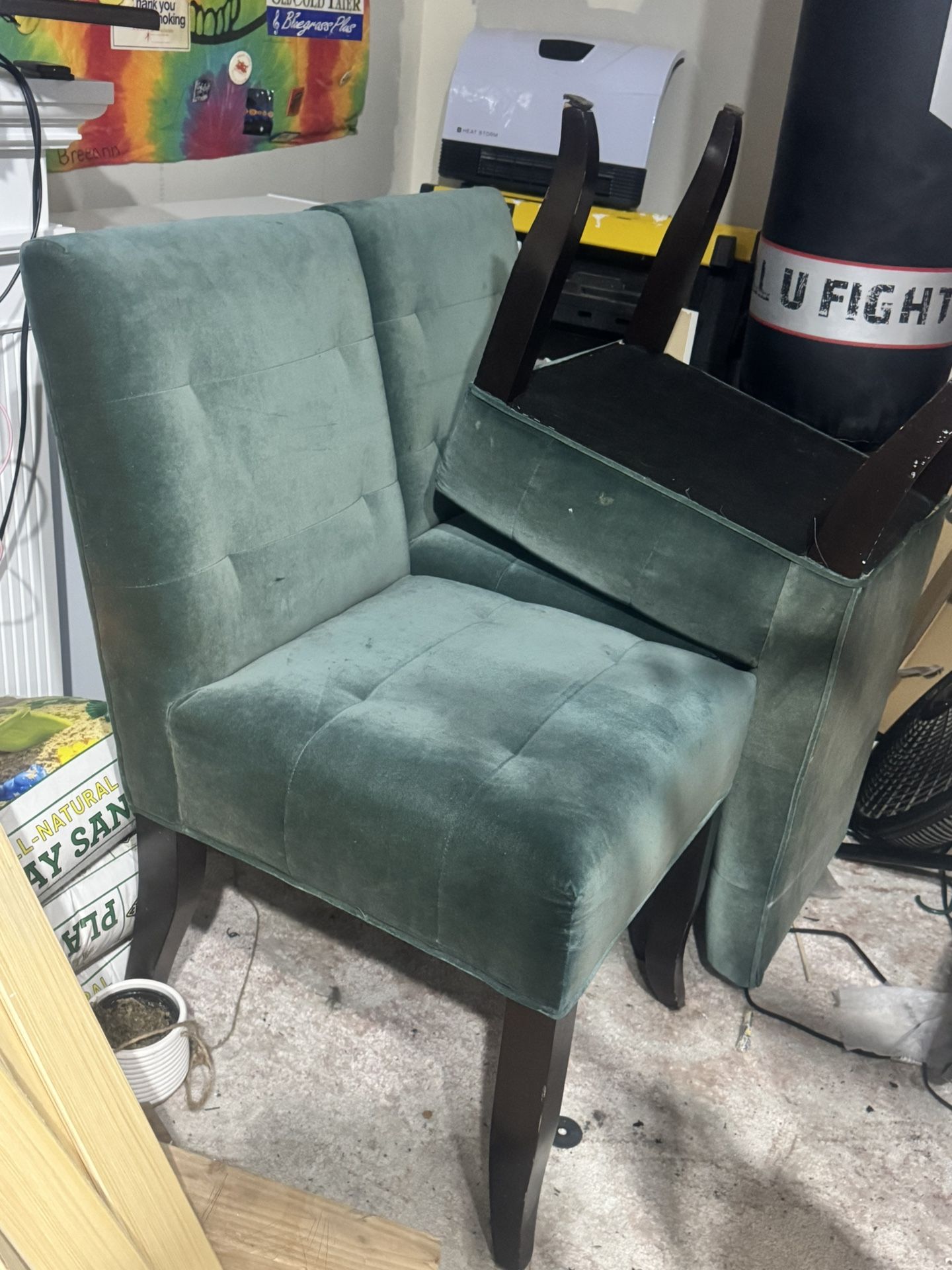 4 Velvet Tufted Parsons Dining Chairs