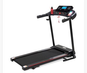 Treadmill with Manual Incline, Fitness Workout Exercise Machine w/Wireless Bluetooth Speakers, LCD Screen, Shock-Absorbent Running Deck