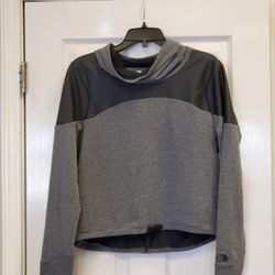 The North Face Pull Over Two Tone Top With Faux Leather And Cowl Neck