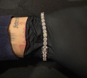 VVs1 Iced Out Diamond Tennis Bracelet Silver