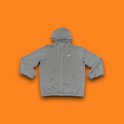 Nike sportswear club fleece full zip hoodie grey men’s XLT