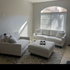 Living Spaces Nomad Collection Sofa, Club Chair, Ottoman