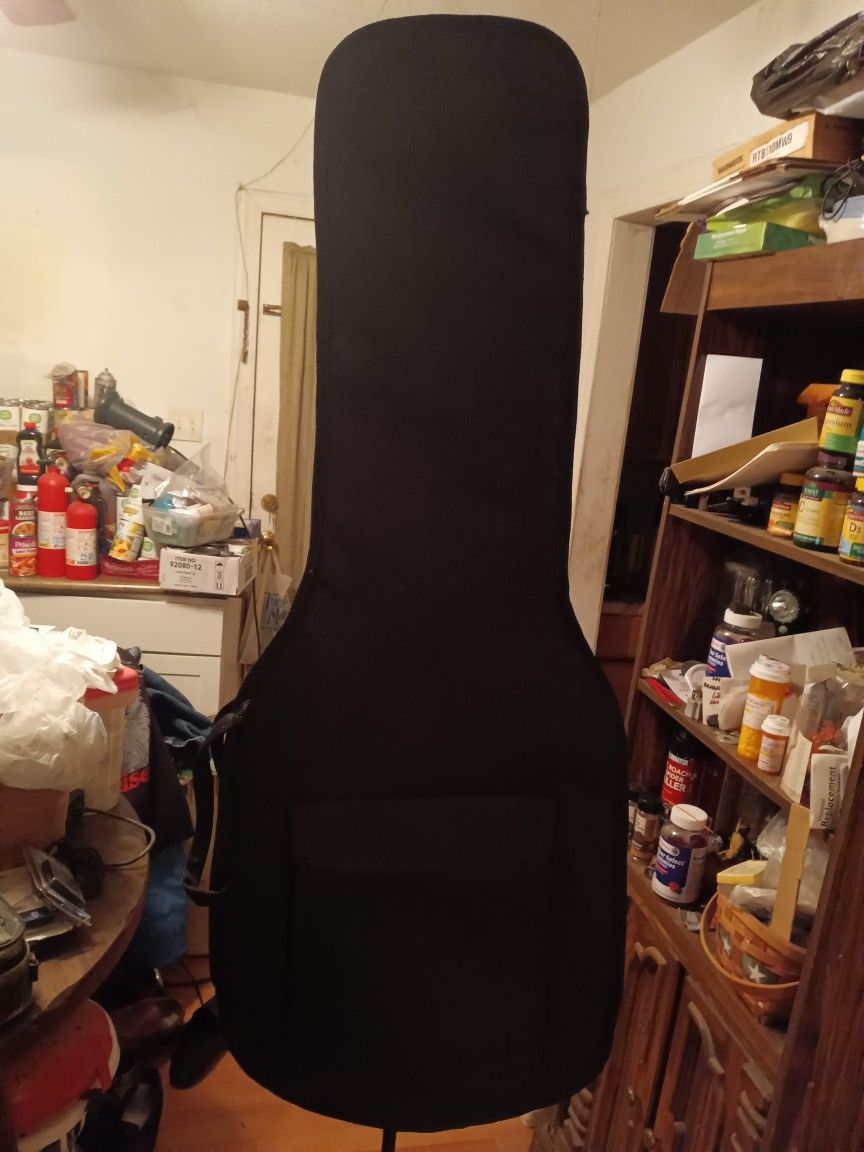 black vinyl zippered guitar/bass tote bag