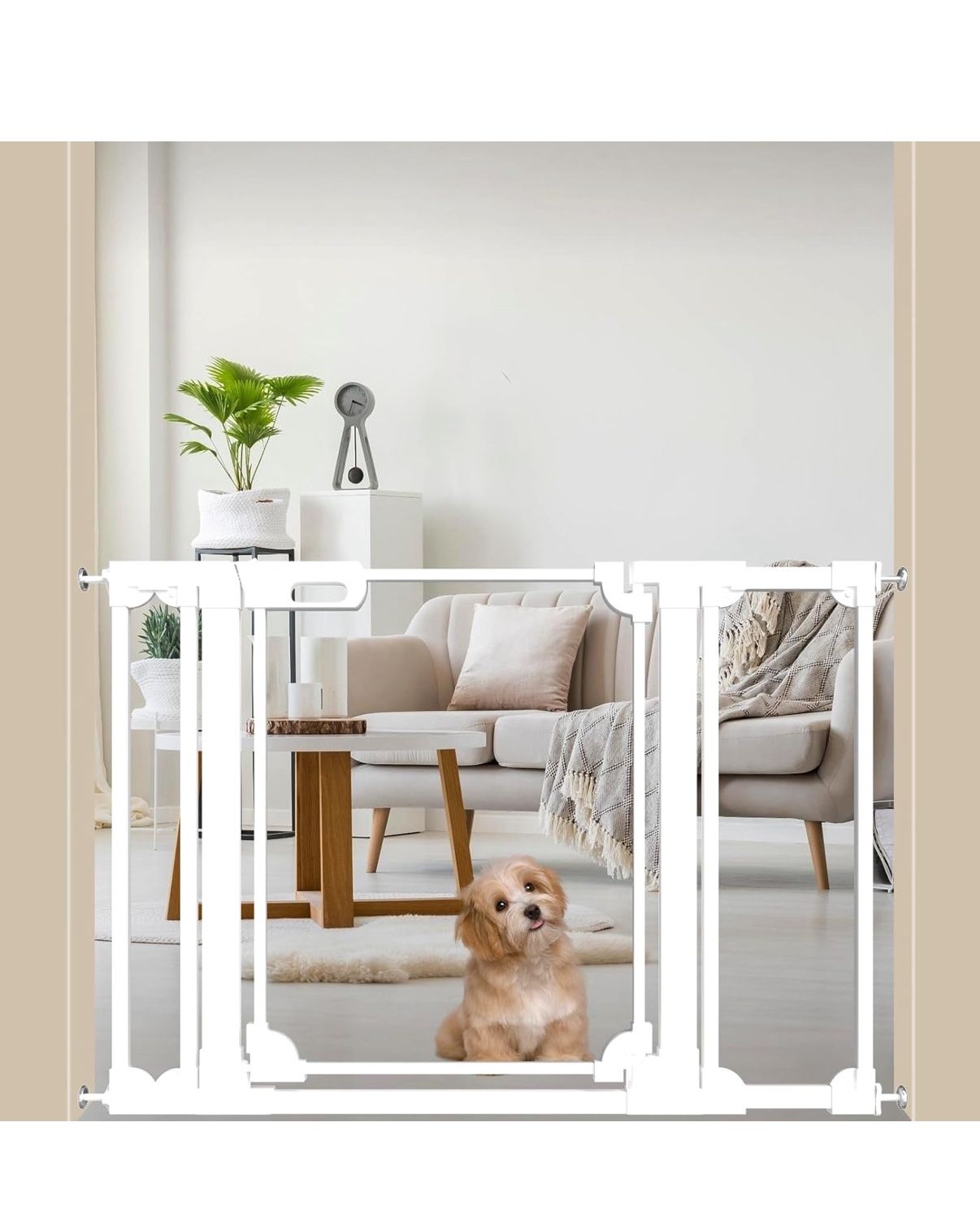 Clear Baby Gate for Stairs Modern Design Acrylic Auto Close Pet Gate 29.52-47.24" Wide Safety Baby Gate