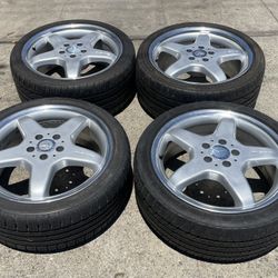 MERCEDES 18” AMG ORIGINAL SILVER OEM WHEELS W209 CLK 320-430-350-500