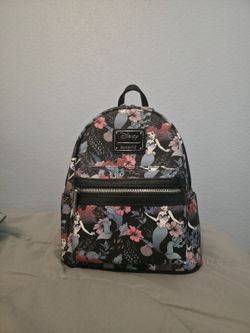 Loungefly Disney Little Mermaid Ariel Floral AOP Mini Backpack & Wallet