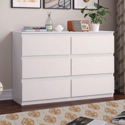 6 Drawer White Dresser 