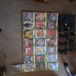 Xbox 360 With 3 Controllers and 22 games