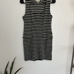 Grey White Strip Dress (medium)