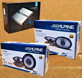 JL Audio JD400/4 4 Channel Amplifier Alpine Car Speakers 2 Sets S2-S65 6 1/2 Coaxials & S2-S69 6x9" Speaker System 500  Watts Package 🚨 Payment Optio