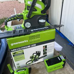 Greenworks 40V 12 inch Cordless Chainsaw with 2Ah Battery and 2A Charger