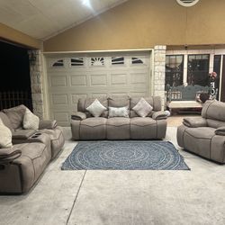 Free Delivery 🚚 Recliner Set Of 3/ Sala Reclinable De 3 Piezas