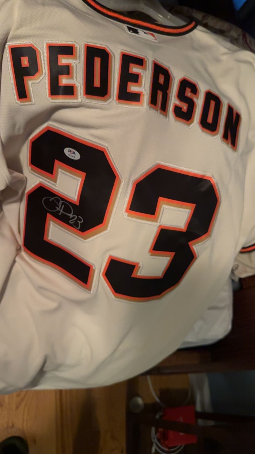 PSA Joc pederson signed giants jersey