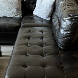 Sectional Leather Sofa Brown