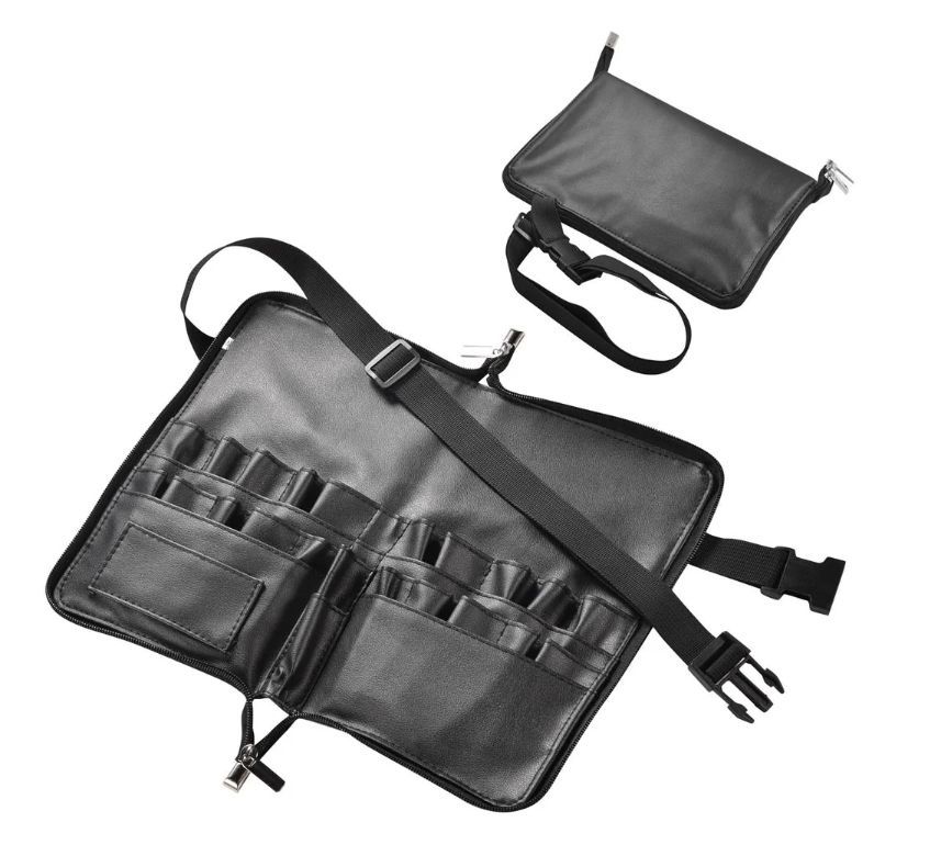 Byootique 2 in 1 Makeup Brush Belt PVC 24 Slots Double Zipper in Black - Gift Idea - Fall Season Sale