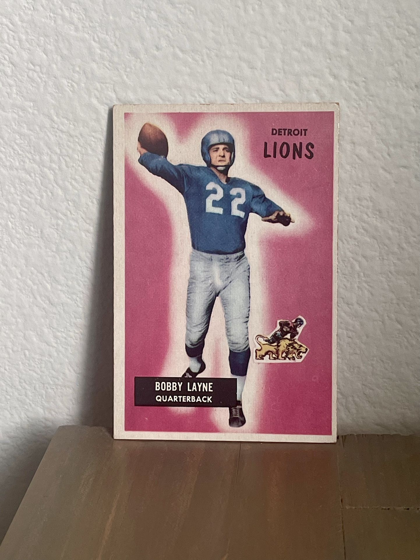 Vintage 1955 Bowman No. 71 Bobby Layne Card (Detroit Lions) Quarterback