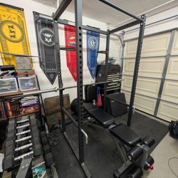 Titan T-2 Power Rack w/ Pull-Up Bar + Dip Attachment