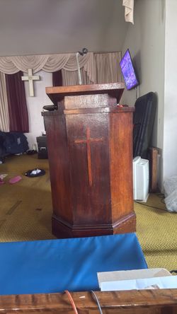 Solid antique pulpit