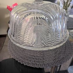 Glass Cake Stand With Cover.