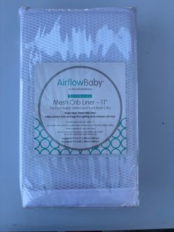AirflowBaby Breathable Mesh Crib Liner 11” White