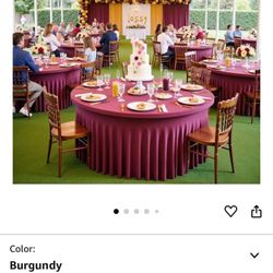 Burgundy Round Table Cloths 