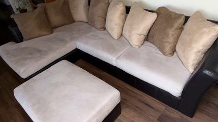 Cream/ Beige/ Brown 3 Piece Sofa Set