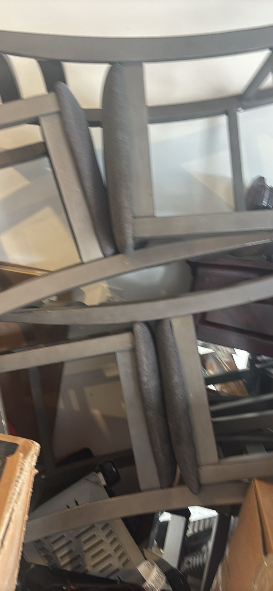 Gray kitchen set four chairs and table