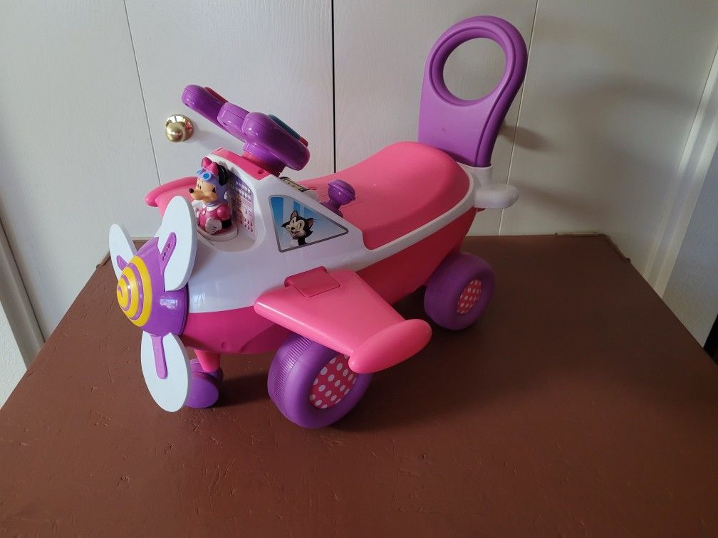 Kiddieland Disney Minnie Activity Plane Ride-On Toy