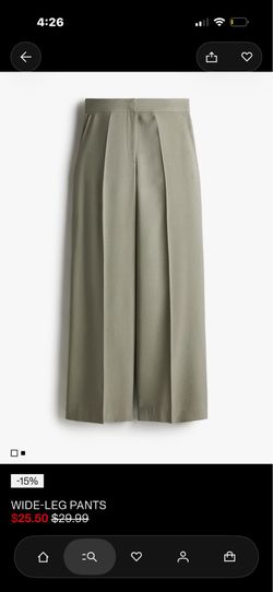 Brand new H&M size 6 wide leg pants in sage green.