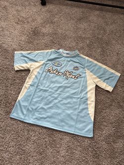 Broken Planet Jersey Shirt – Baby Blue/Tan – Size Medium