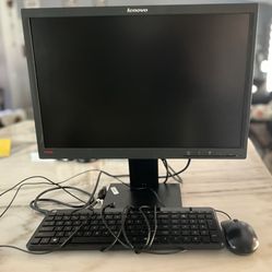 22’ Monitor, Wired Keyboard And Mouse