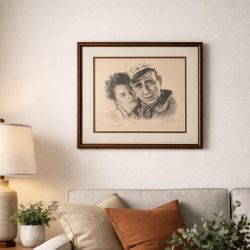 Vintage Signed Richard Petty “Hepburn & Bogart” Framed Art Print Limited 103/300 