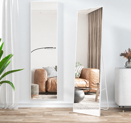White FNLEON Full-Length Mirror – 63" x 16"