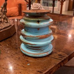 Realistic Blue Candleholder
