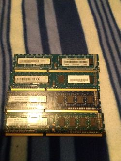 PCL 3 4GB RAM STICKS (4) 1GB EACH