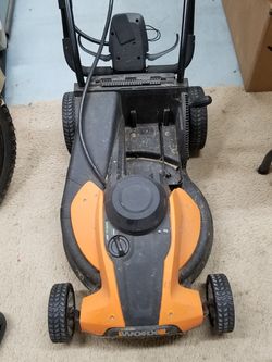 Used Worx 24 Volt Electric Cordless 17 in 3 in 1 Lawn Mower for