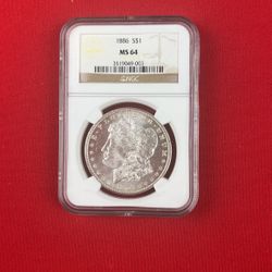 1886 Morgan Silver Dollar NGC  MS64 