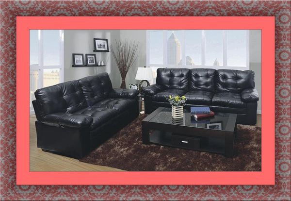 U6900 Black Bonded Leather Sofa And Love Seat Free Delivery For In Ord Mill Md Offerup