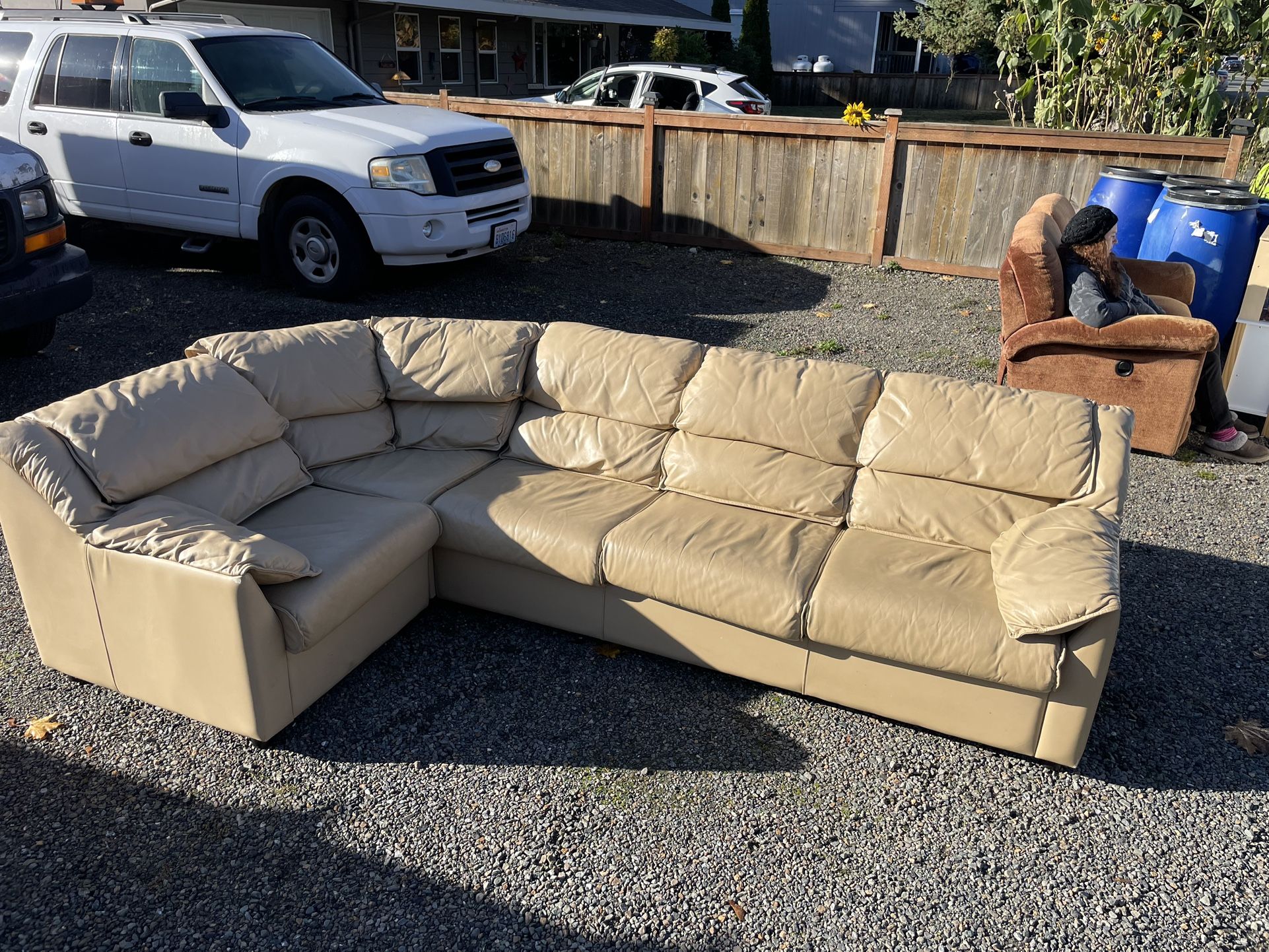 Couch, Leather Sleeper Sofa