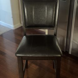  Brown Leather  Counter Height Chair  (Set Of 4)